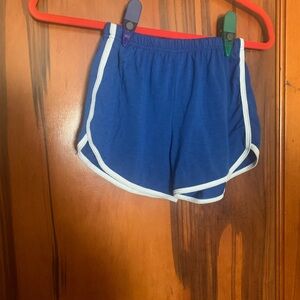 Blue Women's Shorts with White Trim